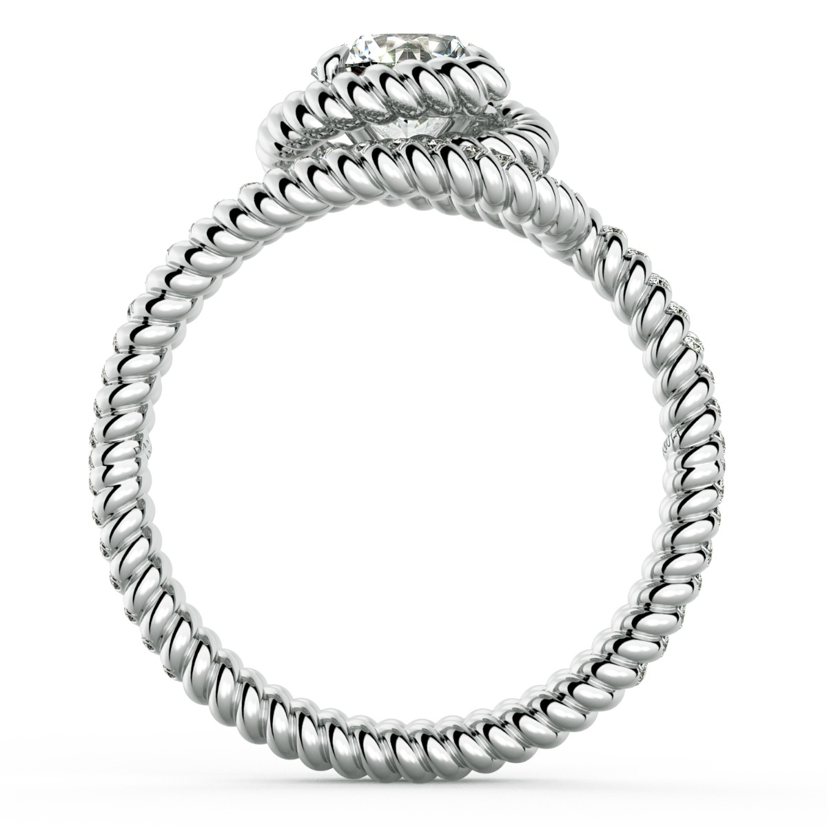 Abbraccio Braided Swirl Engagement Ring — image 7 of 9