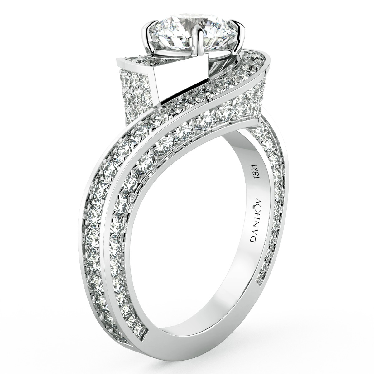 Abbraccio Swirl Diamond Engagement Ring — image 2 of 9
