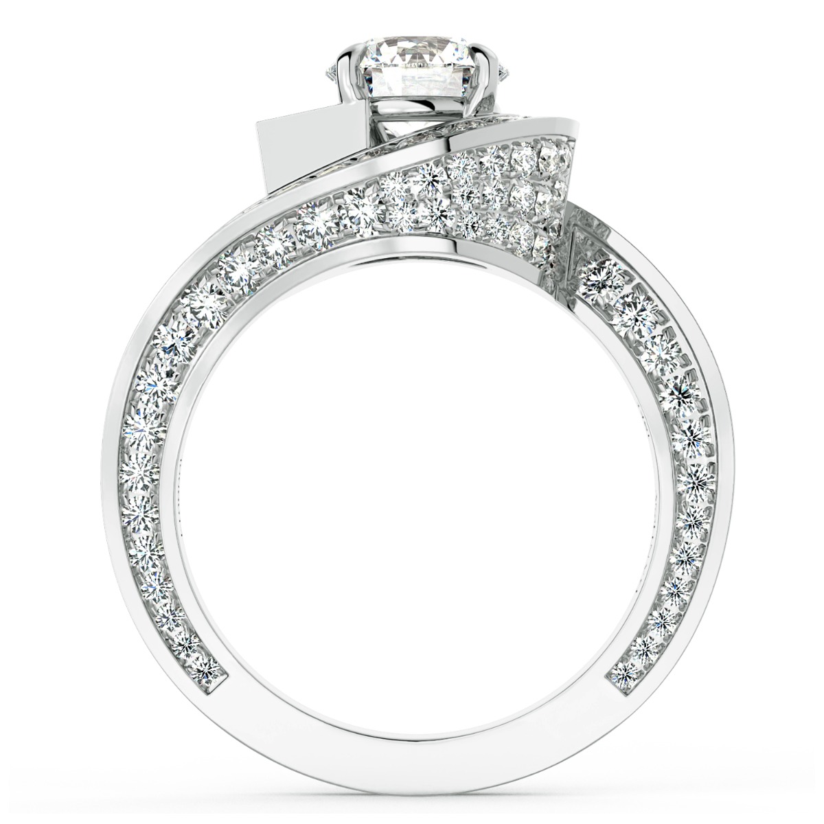 Abbraccio Swirl Diamond Engagement Ring — image 3 of 9