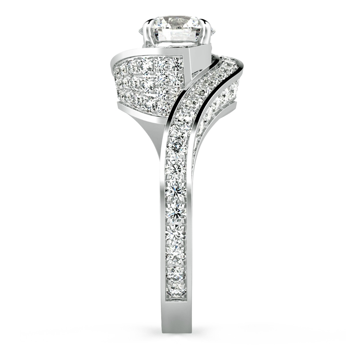 Abbraccio Swirl Diamond Engagement Ring — image 4 of 9