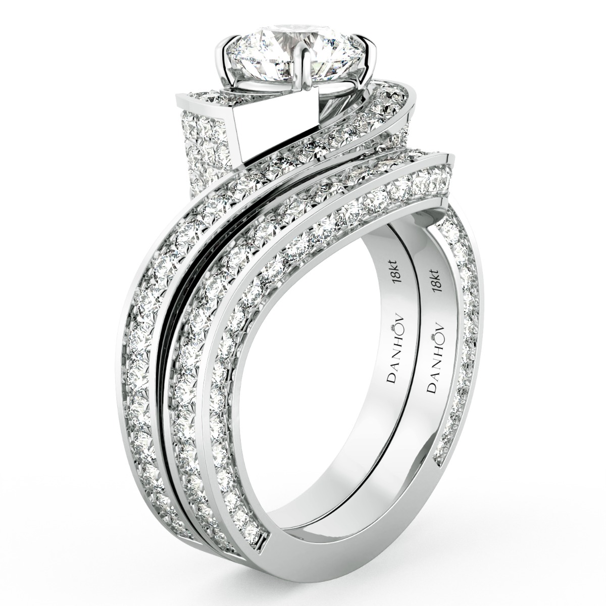 Abbraccio Swirl Diamond Engagement Ring — image 6 of 9