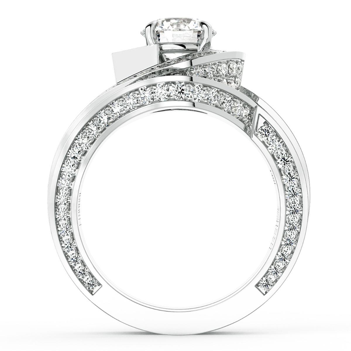 Abbraccio Swirl Diamond Engagement Ring — image 7 of 9