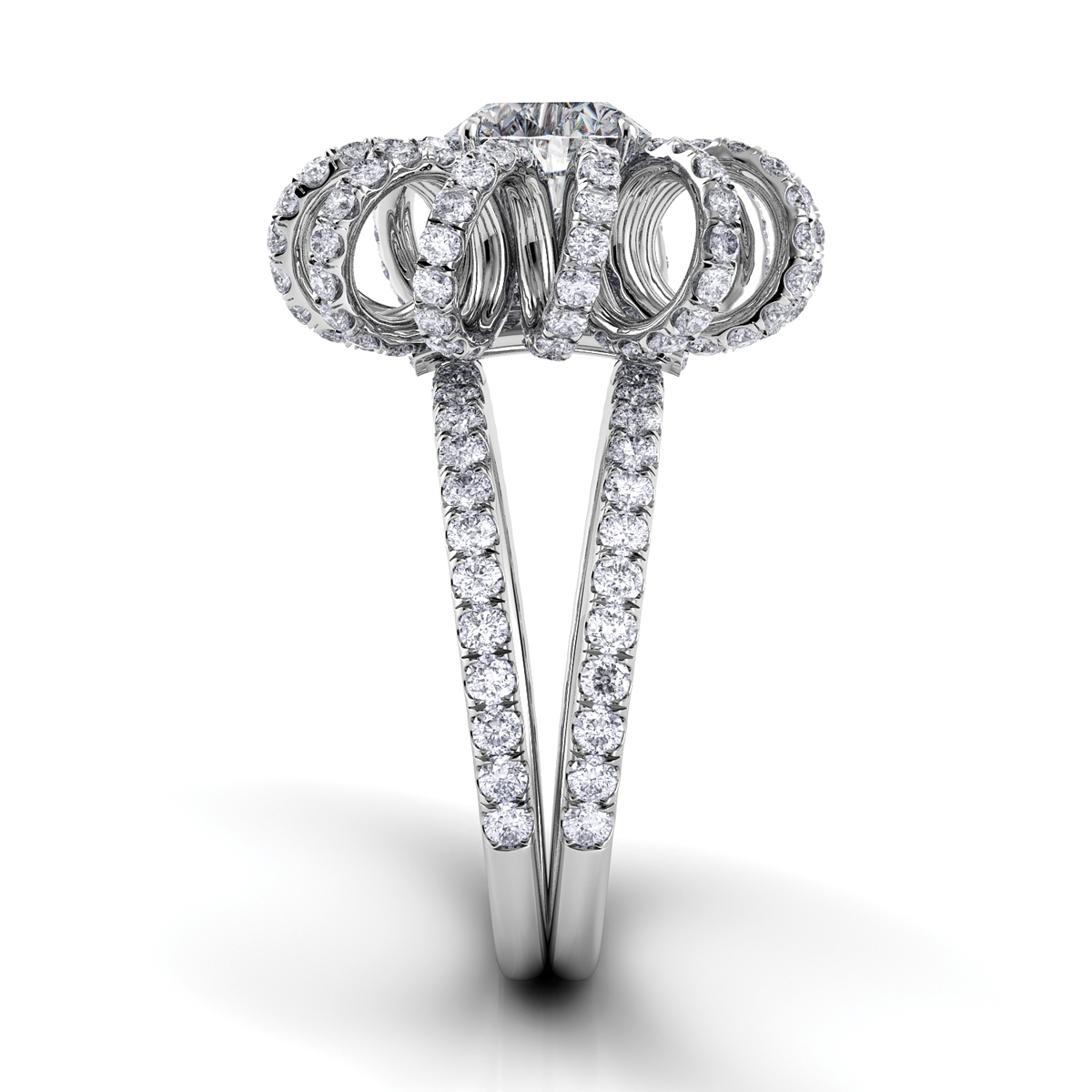 Couture Platinum Vintage Inspired Engagement Ring — image 2 of 4