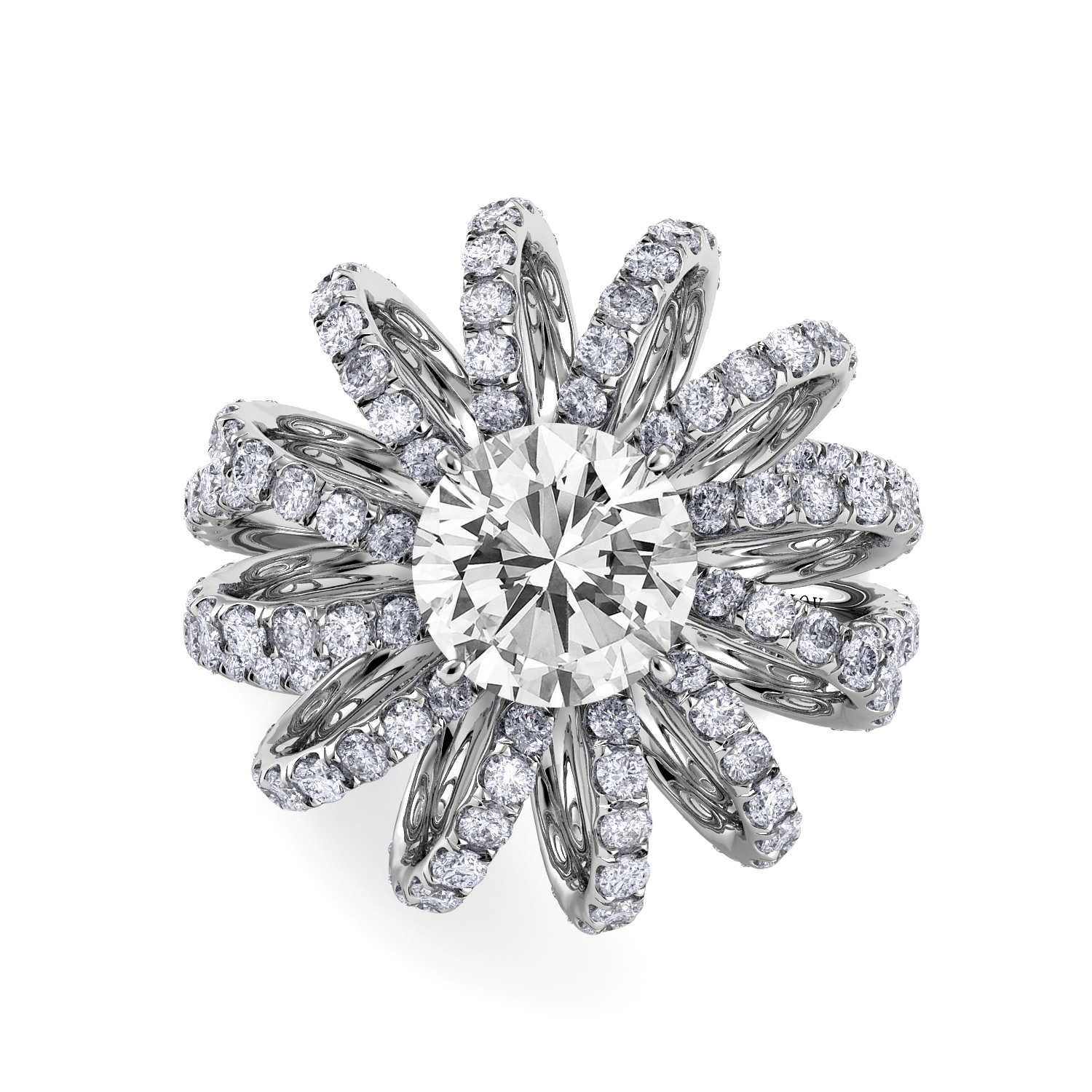 Couture Platinum Vintage Inspired Engagement Ring — image 3 of 4