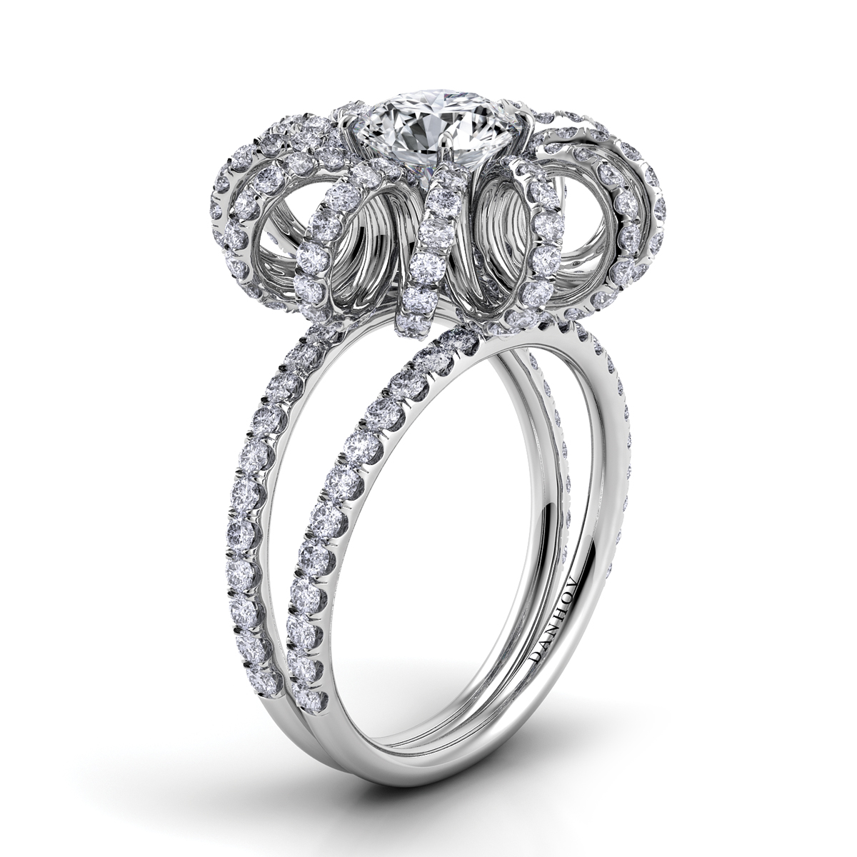 Couture Platinum Vintage Inspired Engagement Ring — image 4 of 4