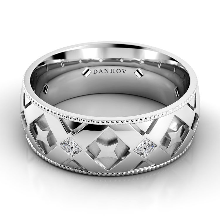 Classico Flat Diamond Men's Wedding Band — image 1 of 1