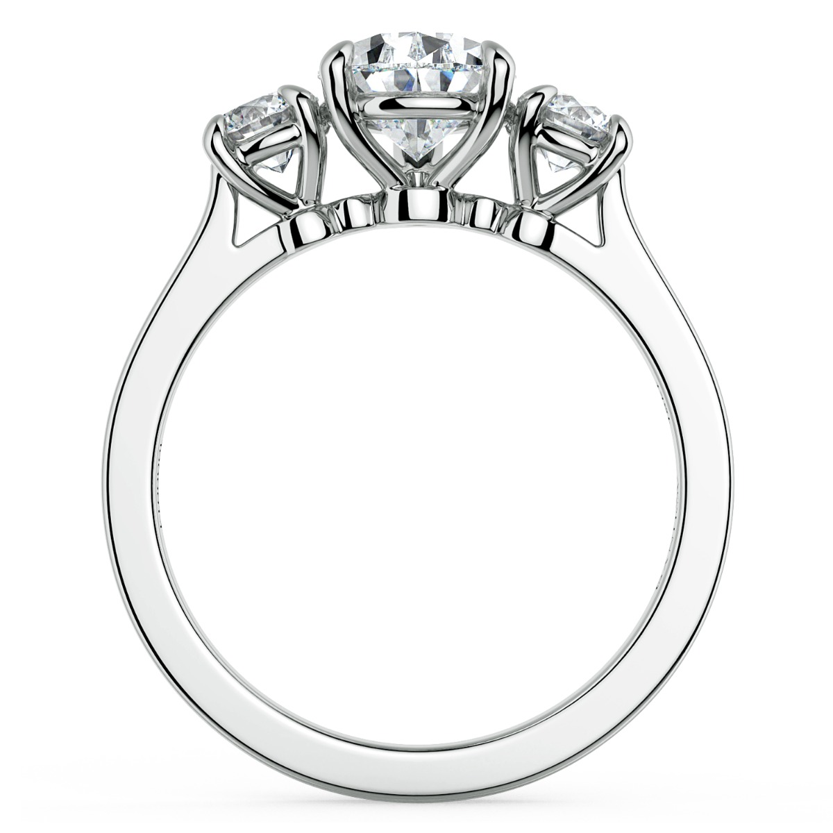 Classico Three Diamond Pear Cut Engagement Ring — image 3 of 9