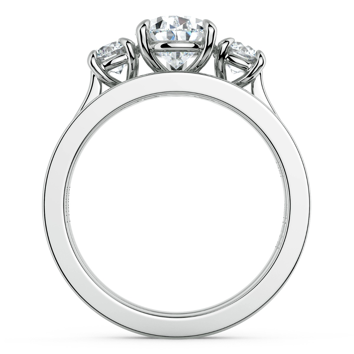 Classico Three Diamond Pear Cut Engagement Ring — image 7 of 9