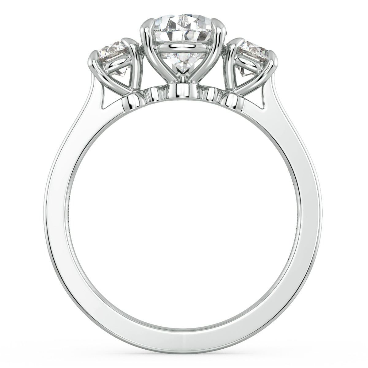 Classico Three Diamond Pear Cut Engagement Ring — image 3 of 9