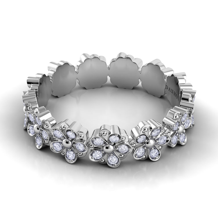 Petalo Floral Diamond Wedding Band — image 1 of 4