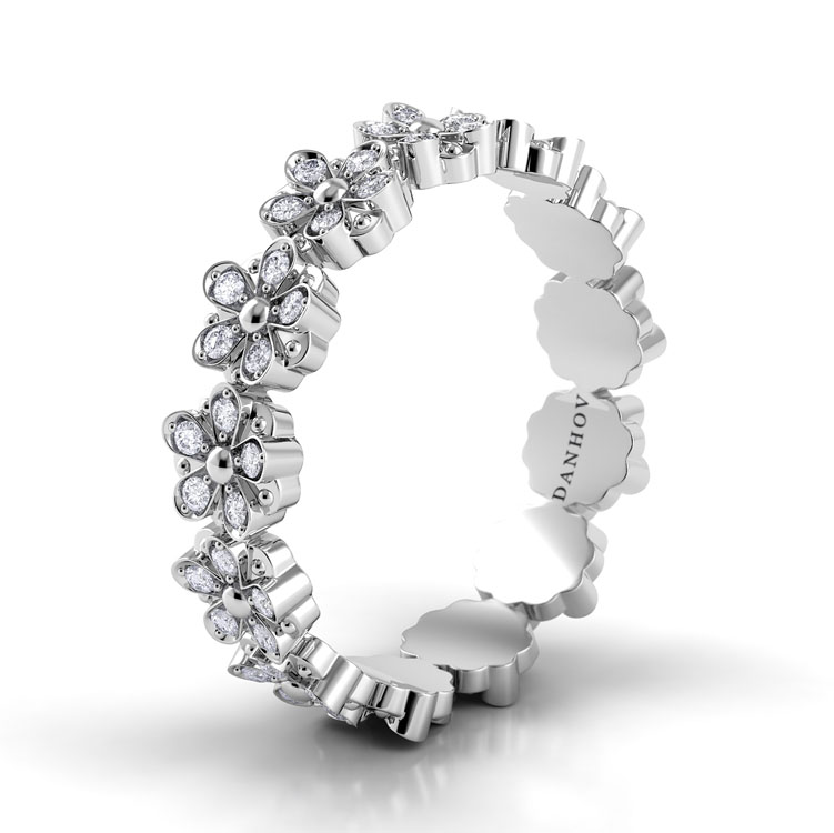 Petalo Floral Diamond Wedding Band — image 2 of 4