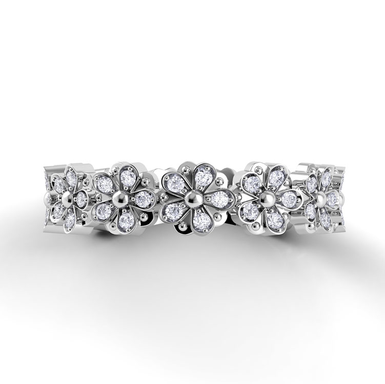 Petalo Floral Diamond Wedding Band — image 3 of 4