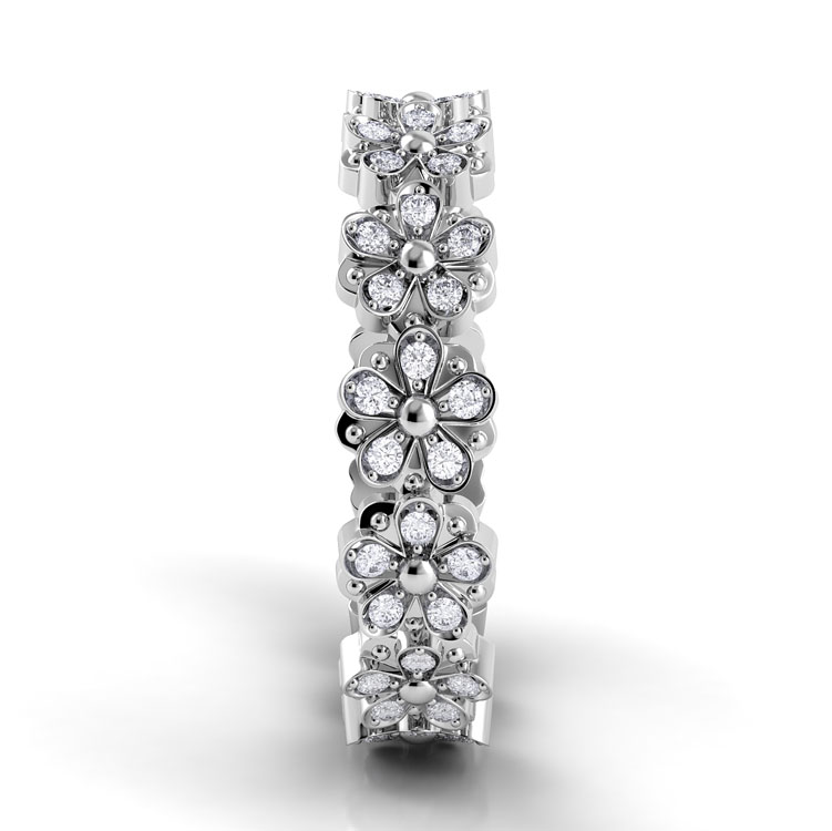 Petalo Floral Diamond Wedding Band — image 4 of 4