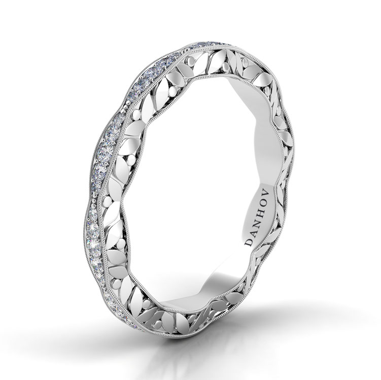 Petalo Curved Diamond Wedding Ring — image 2 of 4
