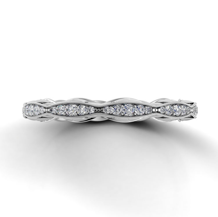 Petalo Curved Diamond Wedding Ring — image 3 of 4