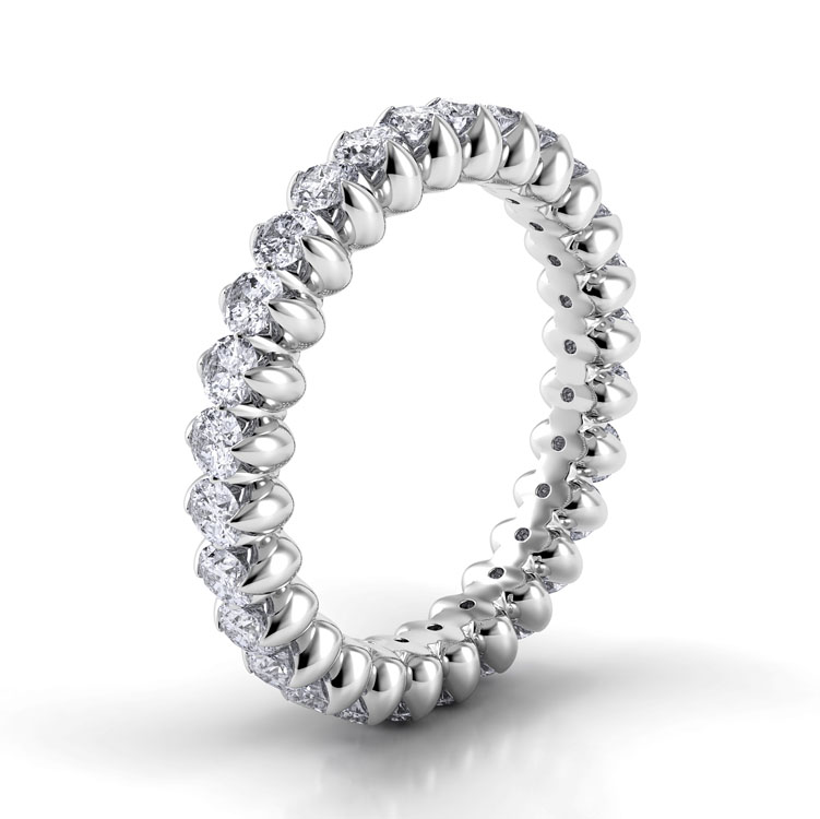 Petalo Twisted Shank Diamond Wedding Band — image 2 of 4
