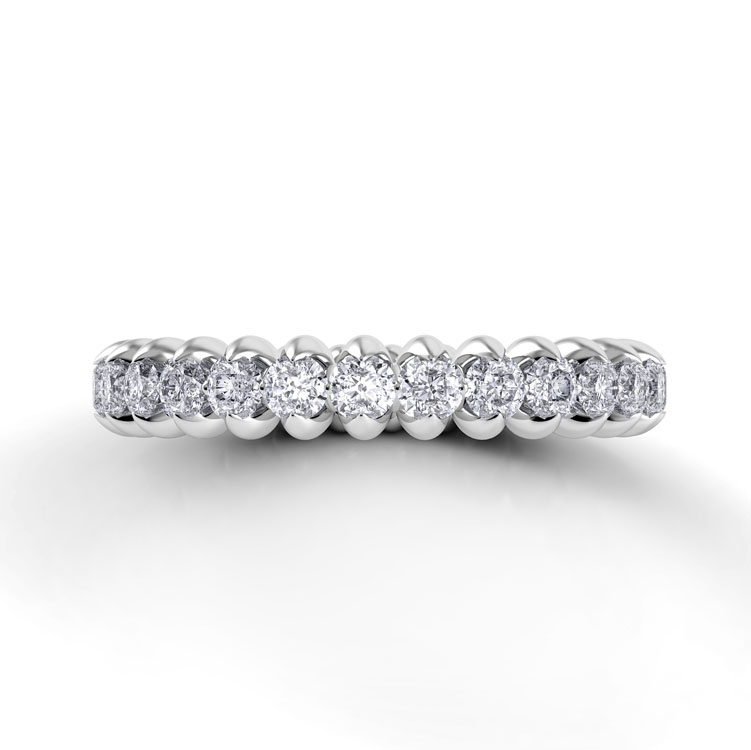 Petalo Twisted Shank Diamond Wedding Band — image 3 of 4