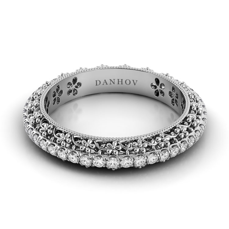 Petalo Floral Diamond Wedding Band — image 1 of 4