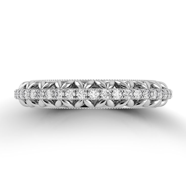 Petalo Single Shank Floral Wedding Ring — image 3 of 4