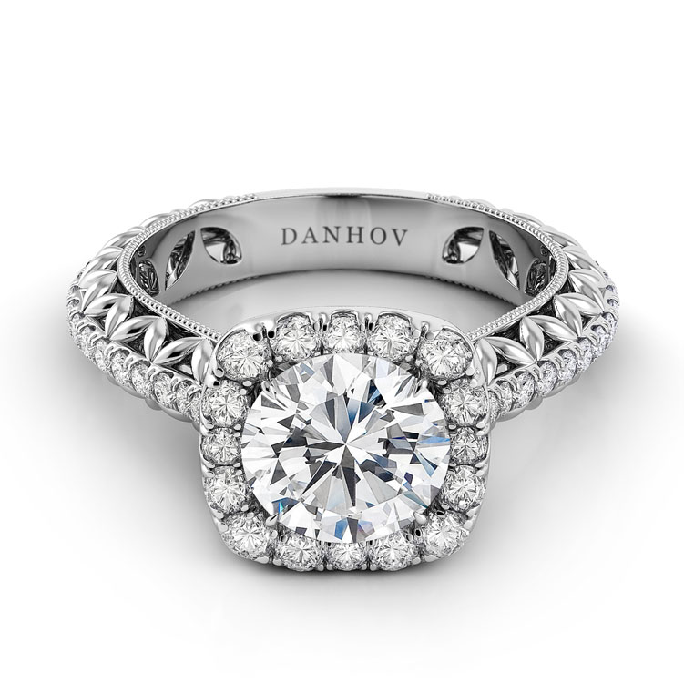 Petalo Single Shank Floral Engagement Ring — image 1 of 4