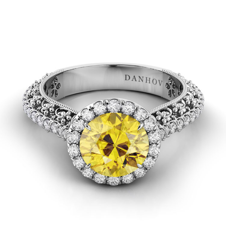 Petalo Yellow Tourmaline Diamond Engagement Ring — image 1 of 1