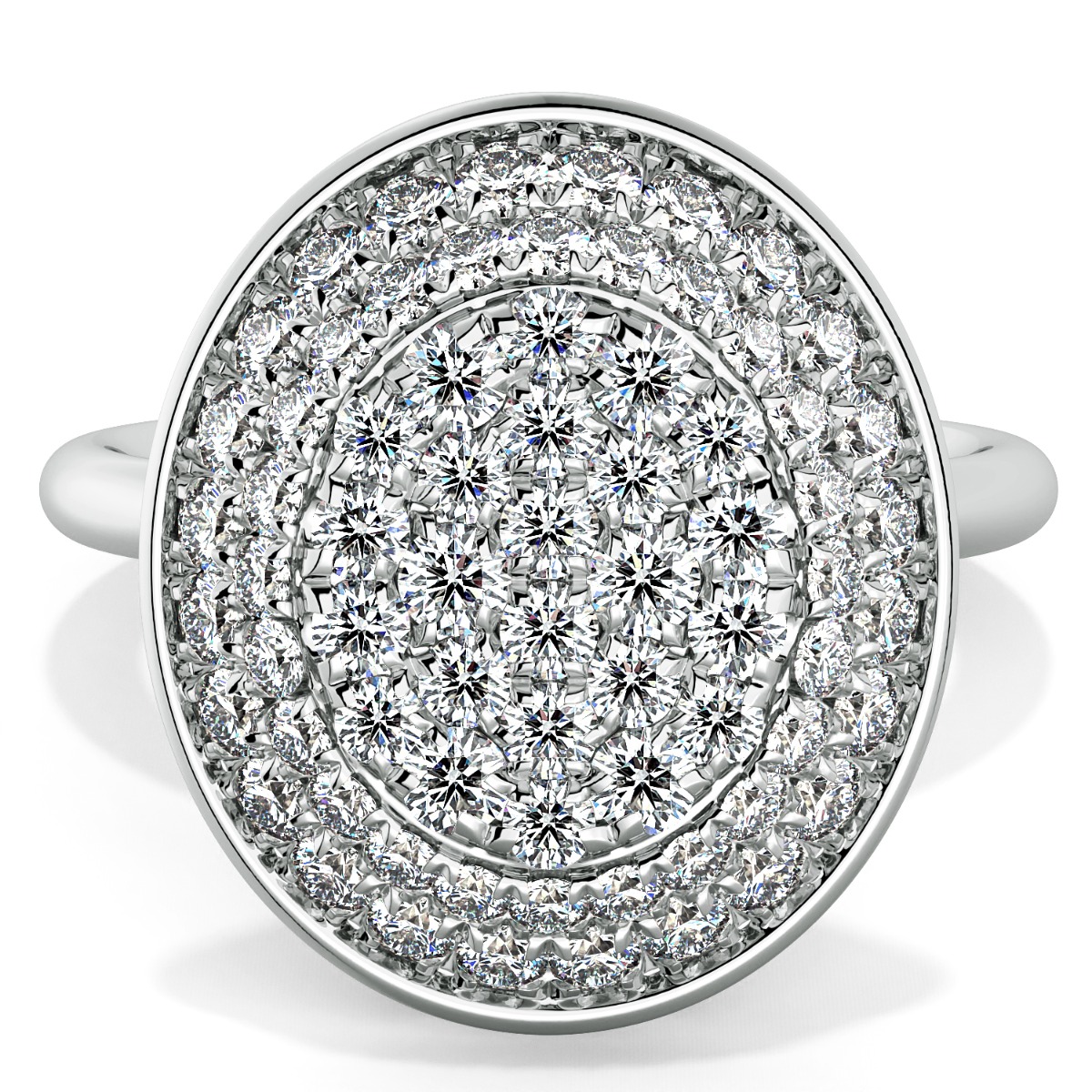 Diamante Cluster Oval Shaped Fine Ring — image 1 of 1