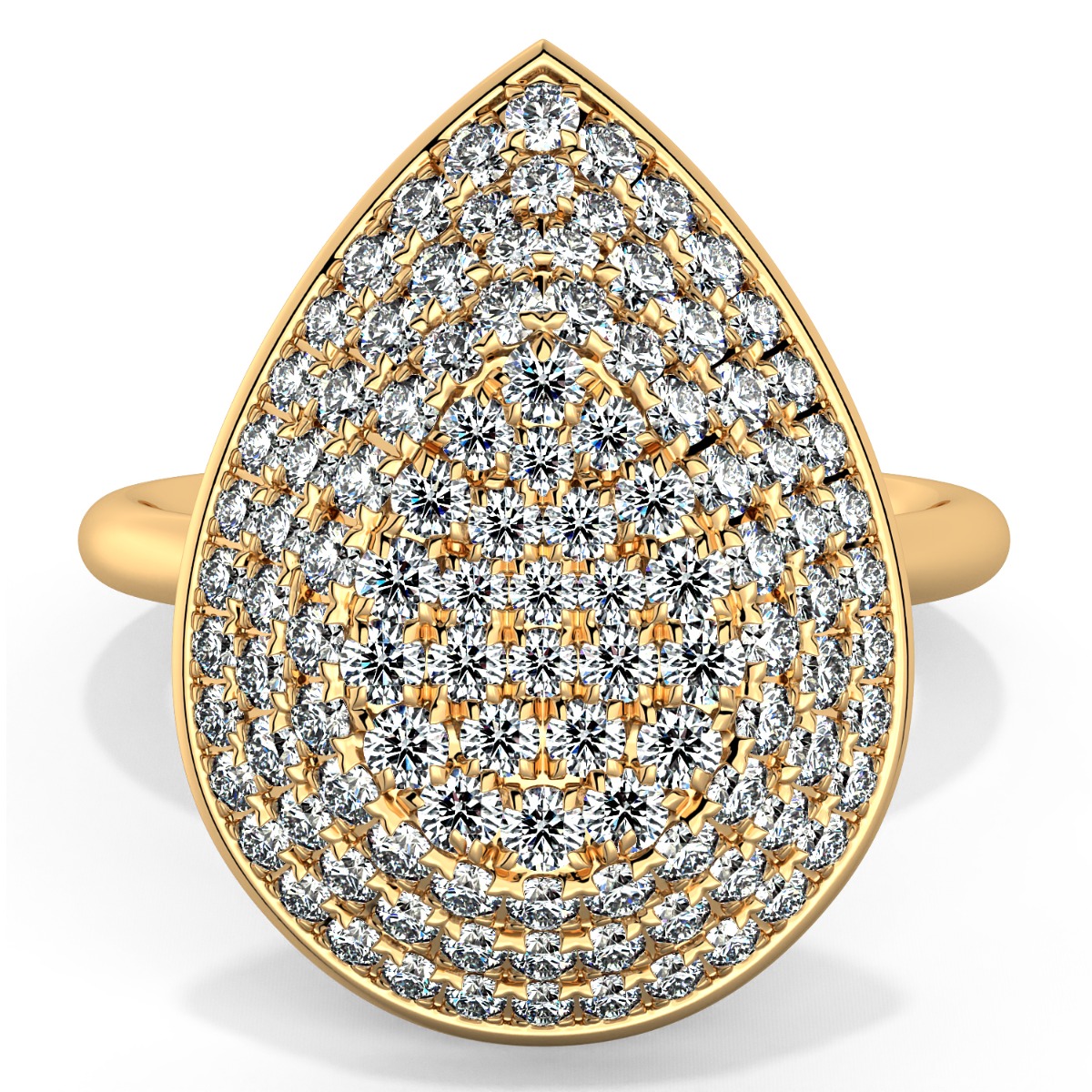 Diamante Cluster Pear Shape Fine Ring