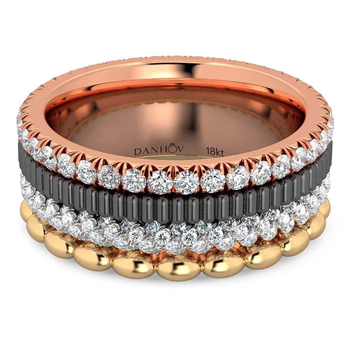 Fashion Band Four colors in one band in 14KT — image 1 of 1