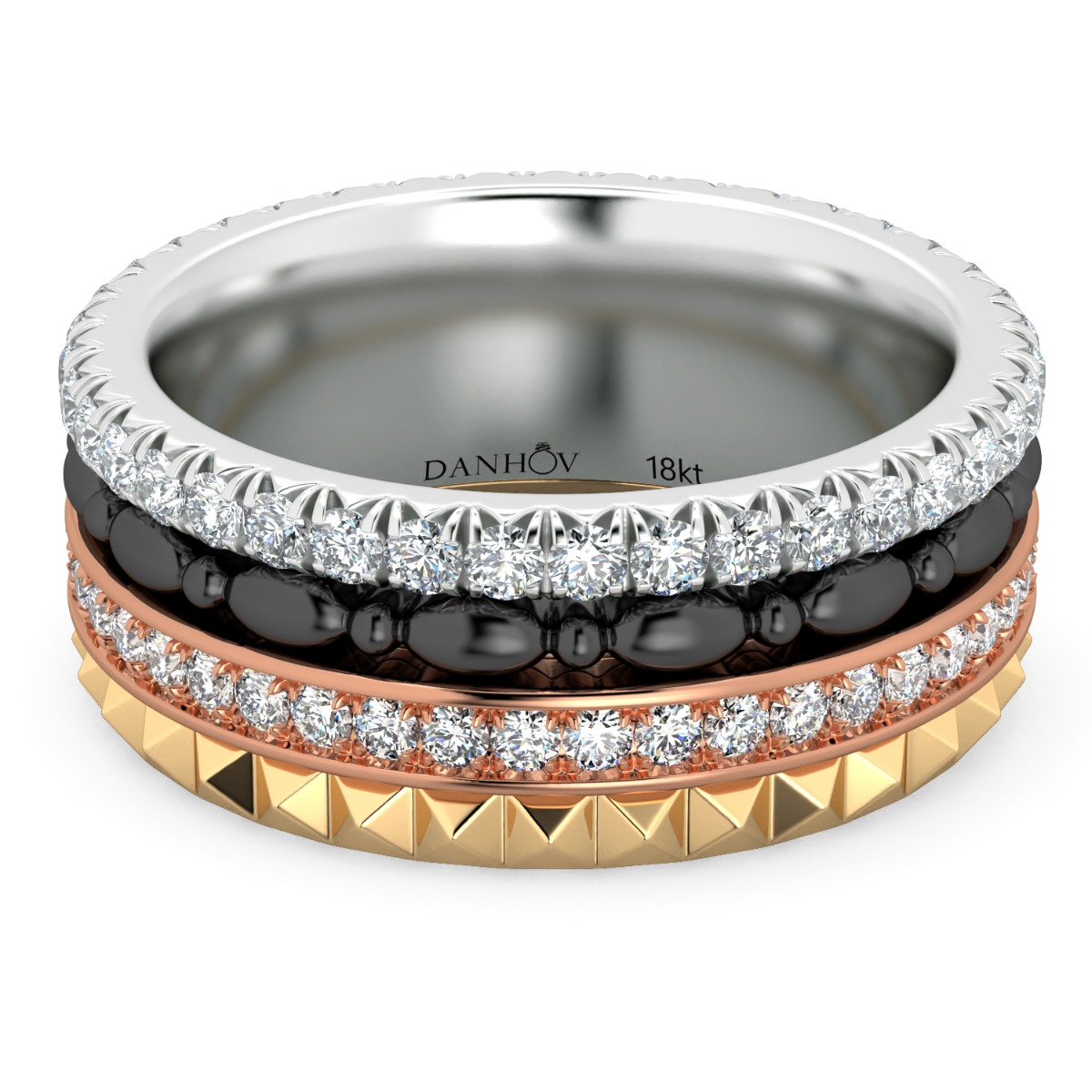 Fashion Band Four colors in one band in 14KT — image 1 of 5
