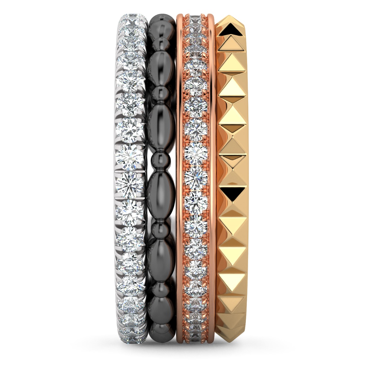 Fashion Band Four colors in one band in 14KT — image 3 of 5