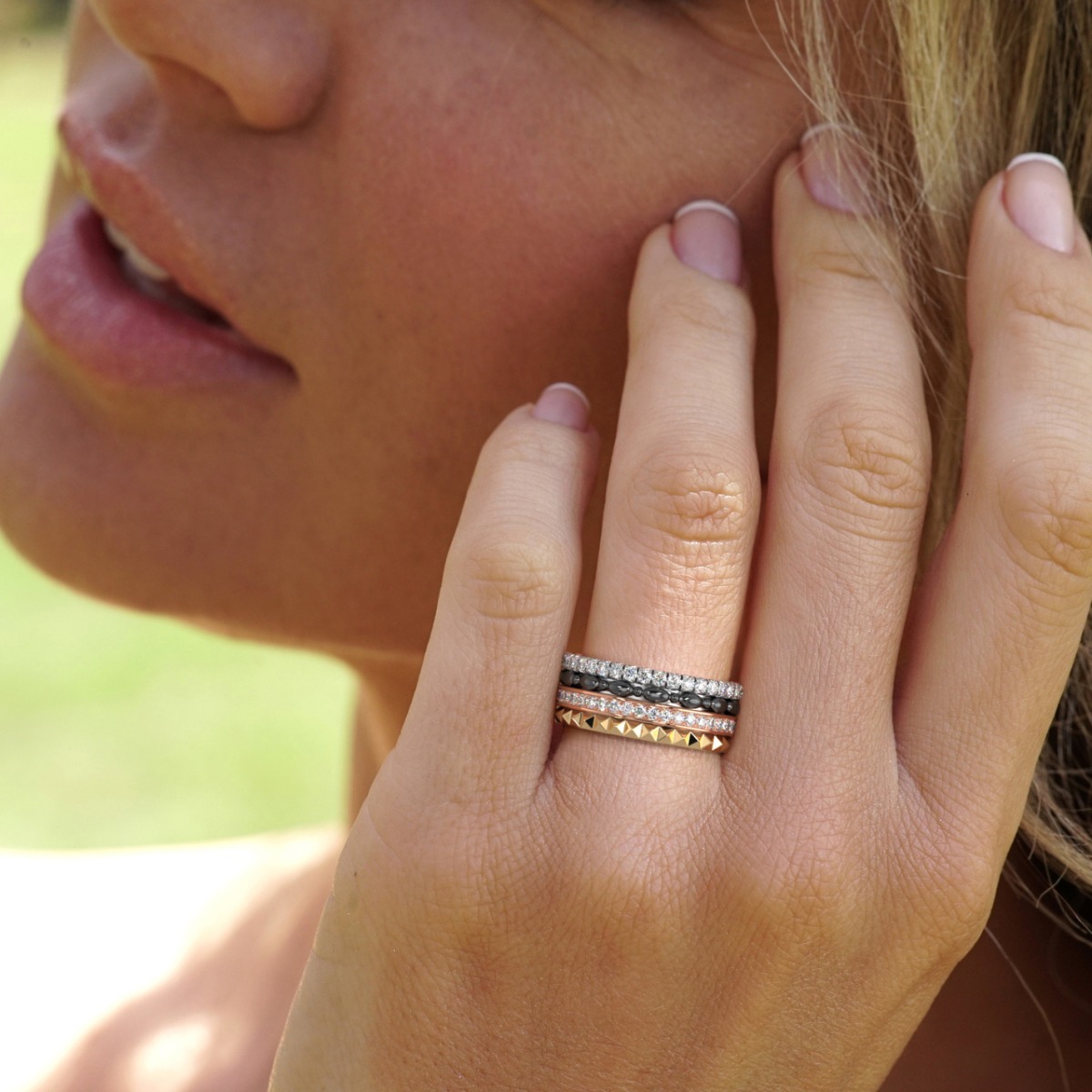 Fashion Band Four colors in one band in 14KT — image 5 of 5