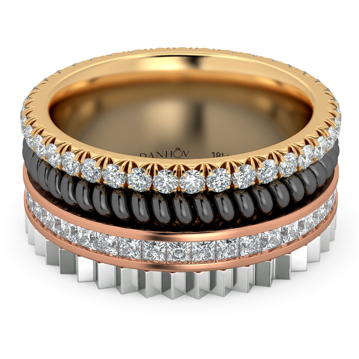 Fashion Band Four colors in one band in 18KT — image 1 of 1