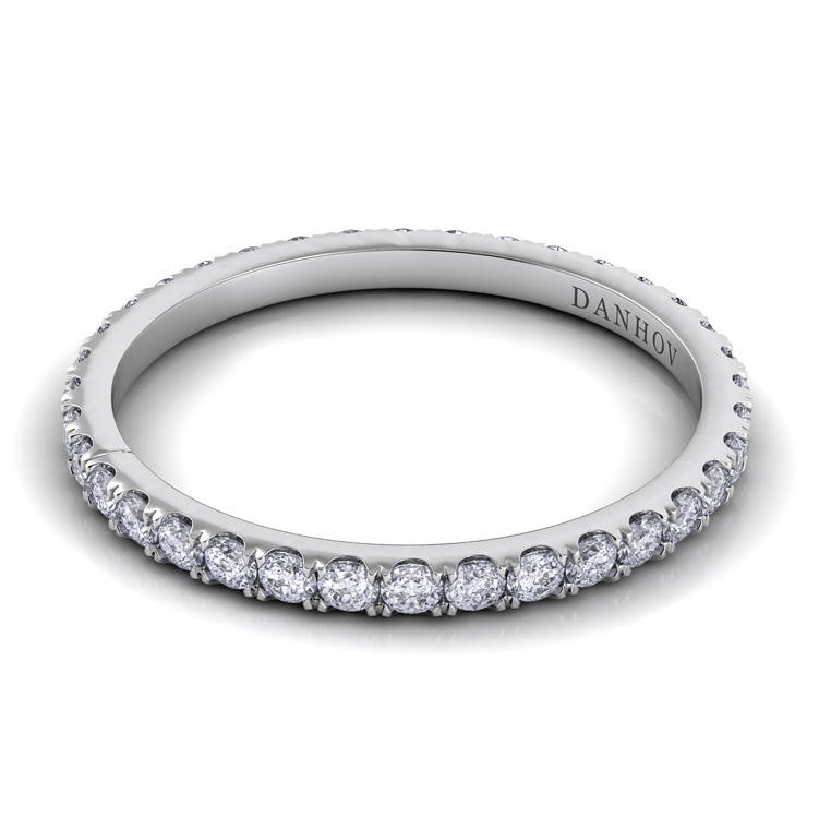 Per Lei Handmade Flat Diamond Wedding Band for Women — image 1 of 4