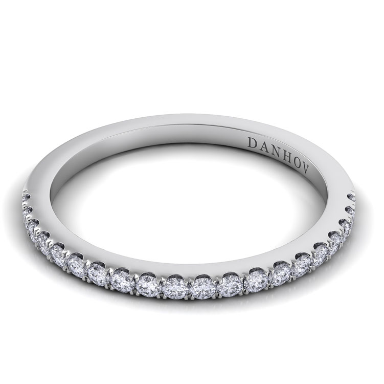 Per Lei Flat Diamond Wedding Band for Her