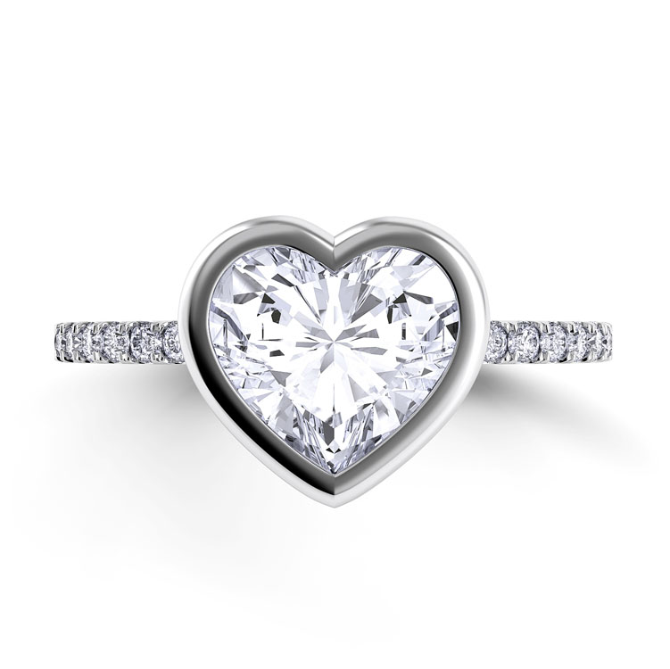 Per Lei Heart Shaped Diamond Engagement Ring — image 3 of 4