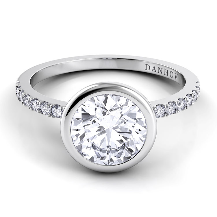 Per Lei Single Shank Oval Cut Diamond Engagement Ring — image 1 of 4