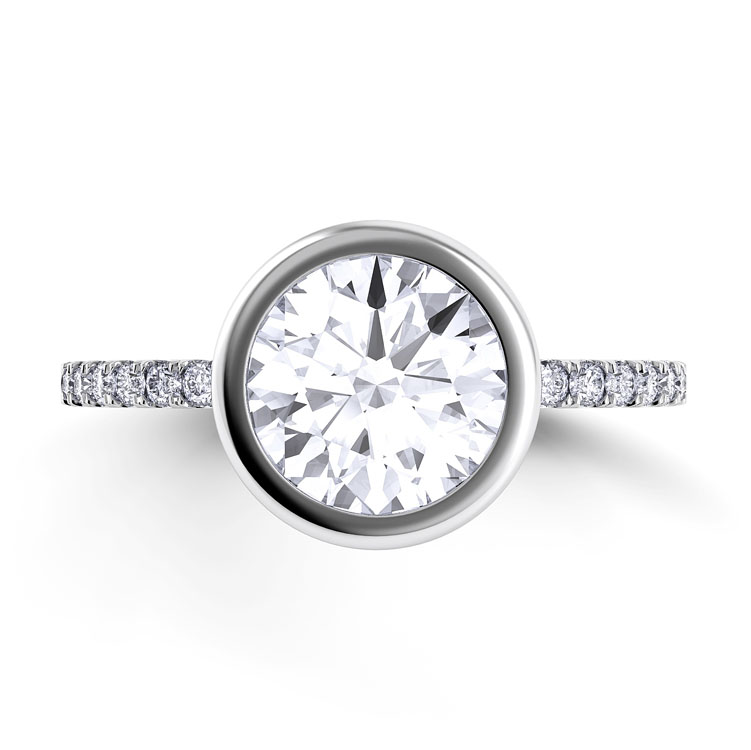 Per Lei Single Shank Oval Cut Diamond Engagement Ring — image 3 of 4
