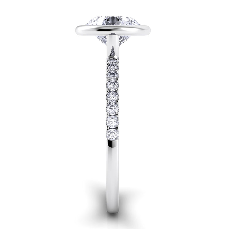 Per Lei Single Shank Oval Cut Diamond Engagement Ring — image 4 of 4