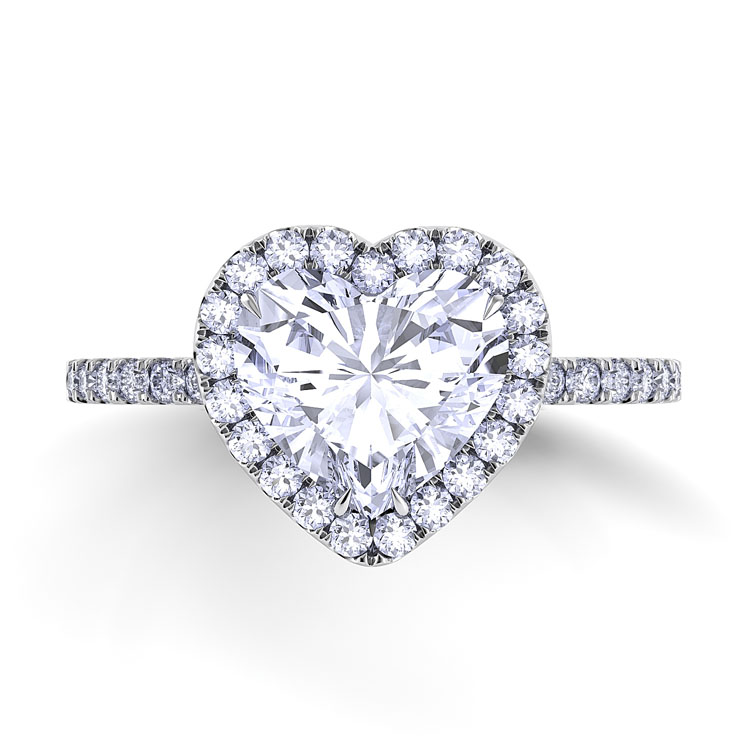 Per Lei Single Shank Heart Engagement Ring — image 3 of 4
