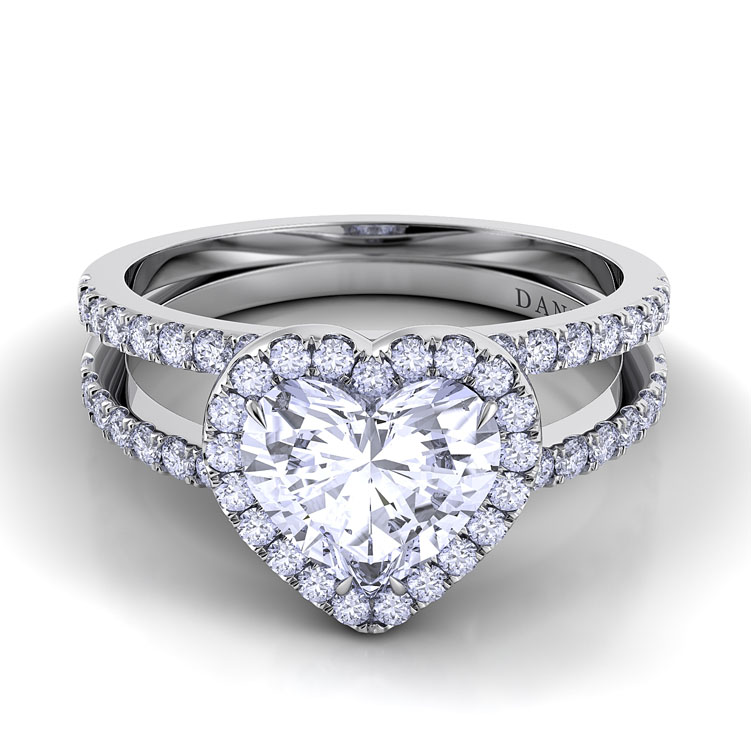 Per Lei Double Shank Heart Engagement Ring — image 1 of 4