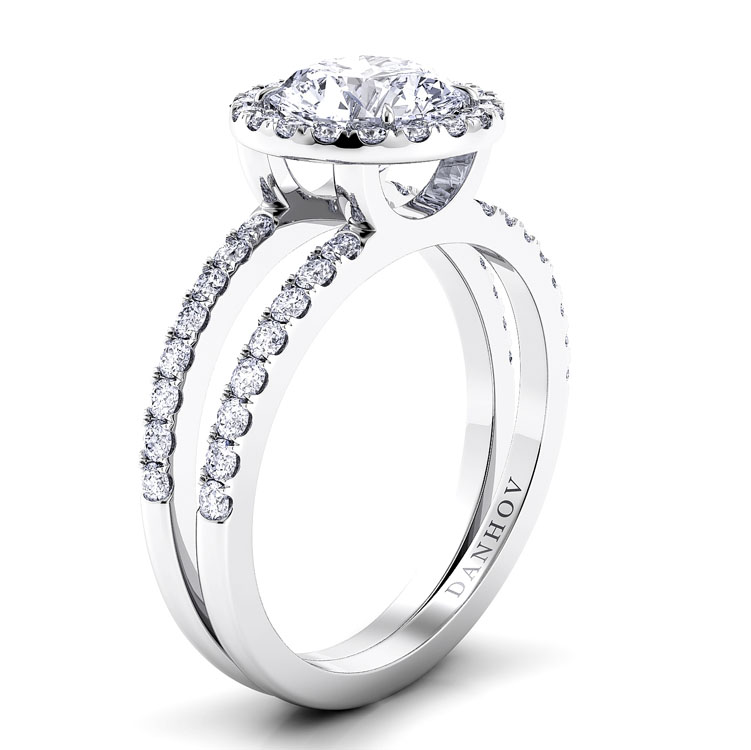 Per Lei Double Shank Marquise Engagement Ring — image 2 of 4