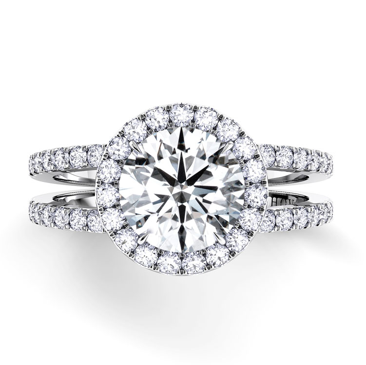 Per Lei Double Shank Marquise Engagement Ring — image 3 of 4