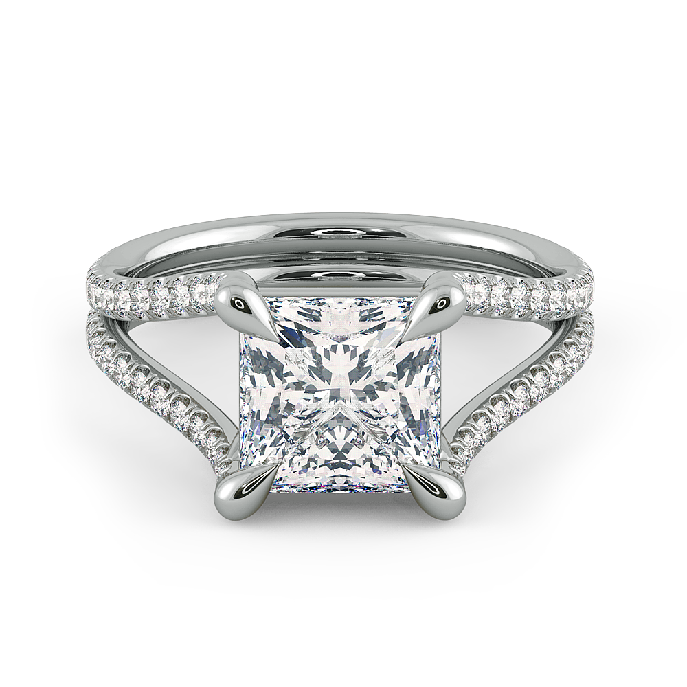 Per lei Double Shank Princess Cut Engagement Ring — image 1 of 9