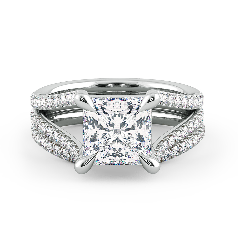 Per lei Double Shank Princess Cut Engagement Ring — image 5 of 9