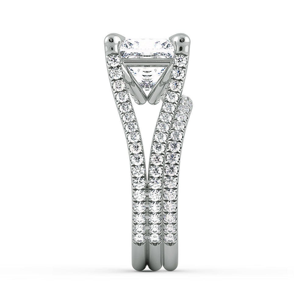 Per lei Double Shank Princess Cut Engagement Ring — image 8 of 9