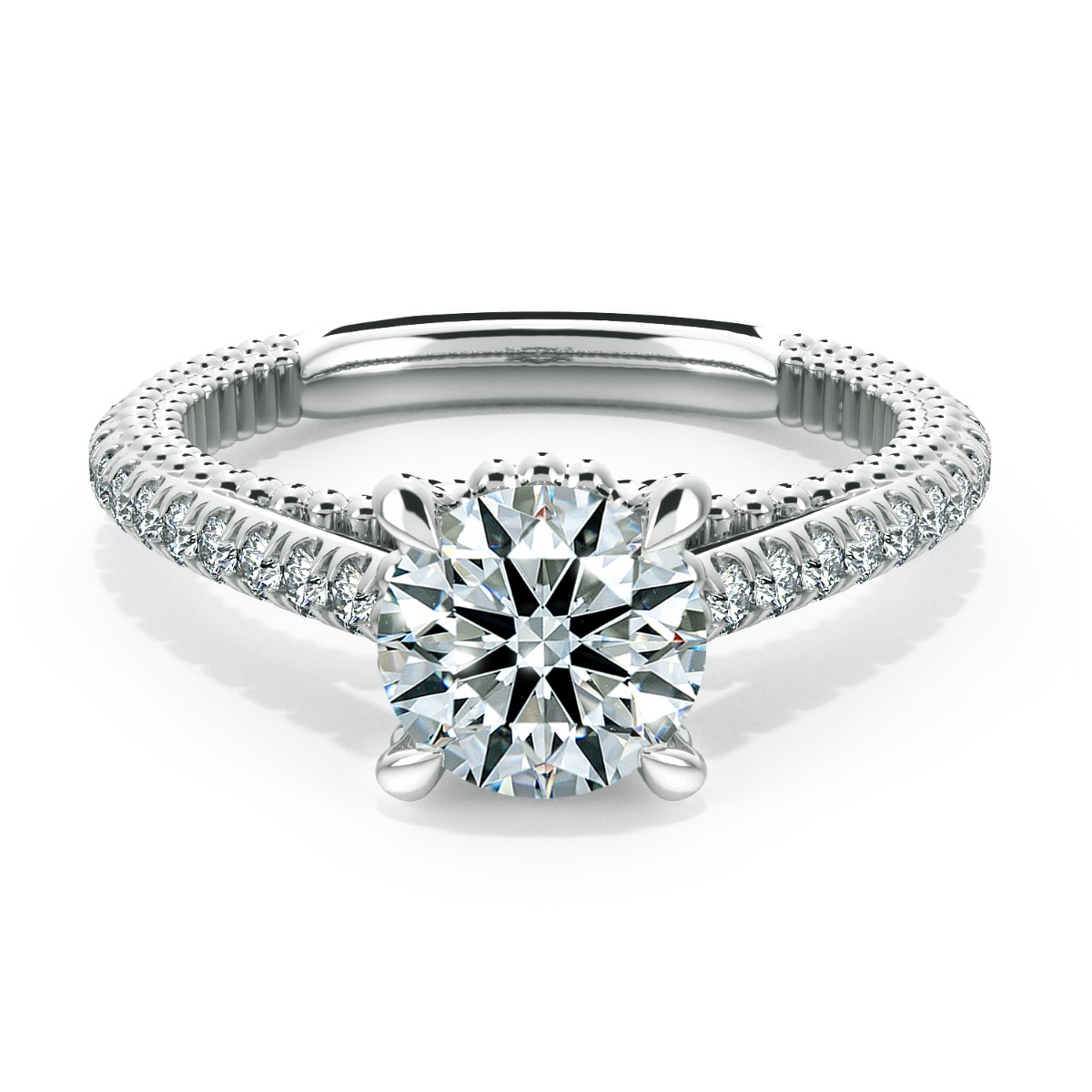 Perlina Unique Diamond Engagement Ring — image 1 of 9