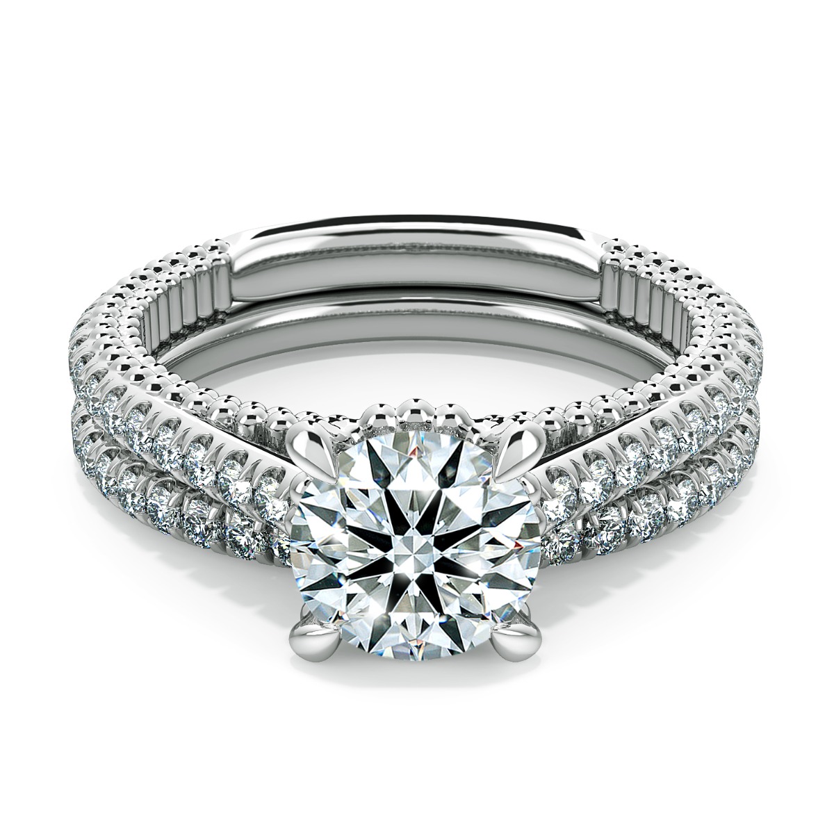 Perlina Unique Diamond Engagement Ring — image 5 of 9