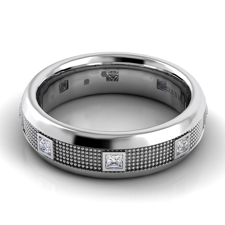 Pelote Domed Diamond Wedding Ring for Men — image 1 of 1