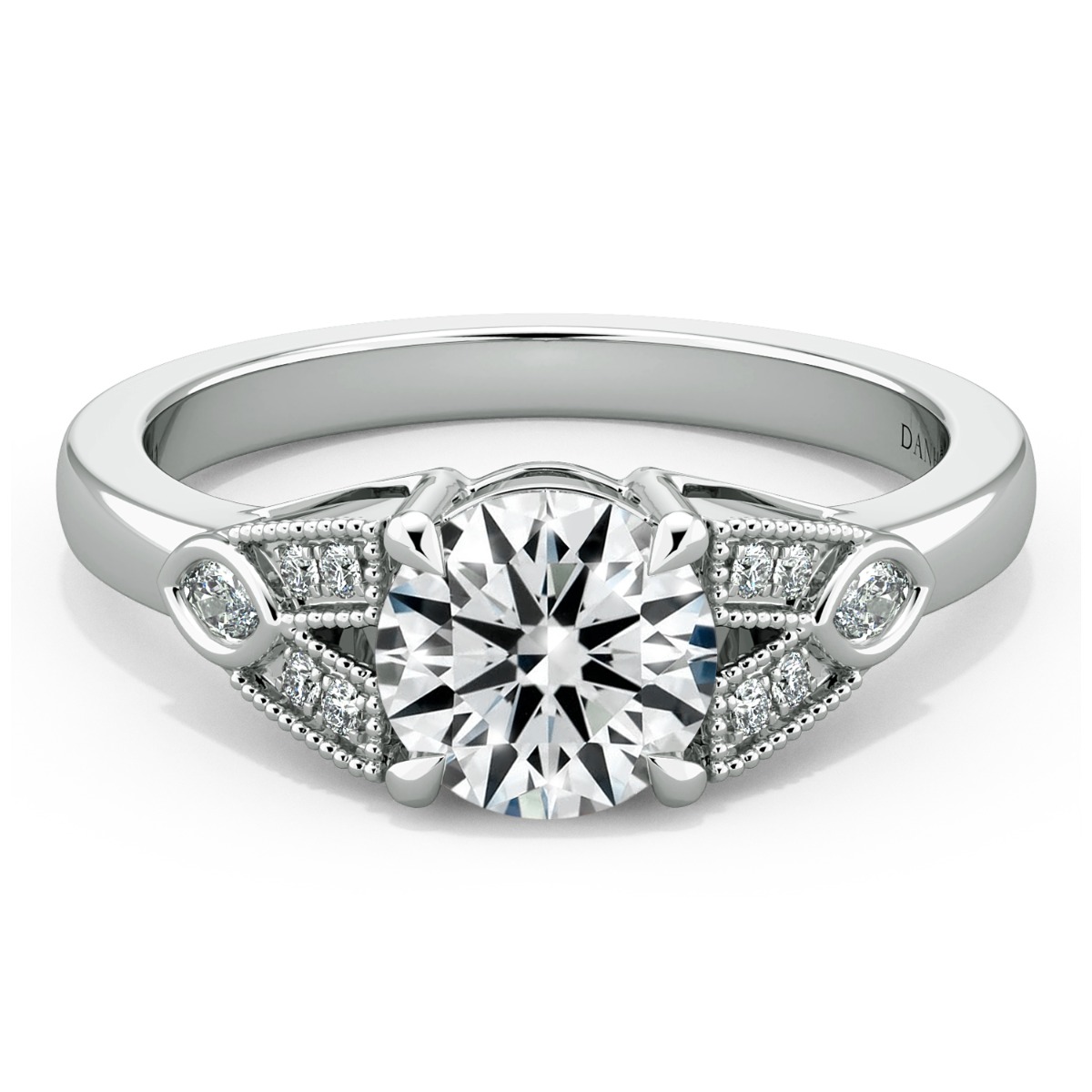 Norme de Estate Diamond Engagement Ring in 14k White — image 1 of 5