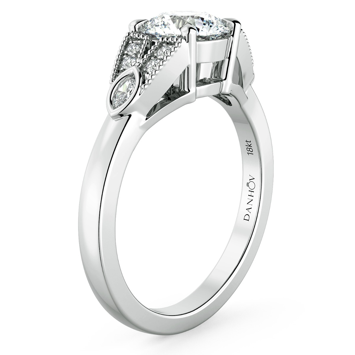 Norme de Estate Diamond Engagement Ring in 14k White — image 2 of 5